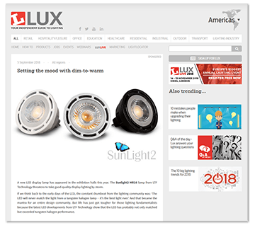 LTF News and Press Releases LUX Magazine Review of SunLight2