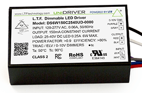 DS6WUD 6W UniDriver Universal Input 120-277V AC True Tri Mode Dimmable ELV Triac 0-10V LED Driver