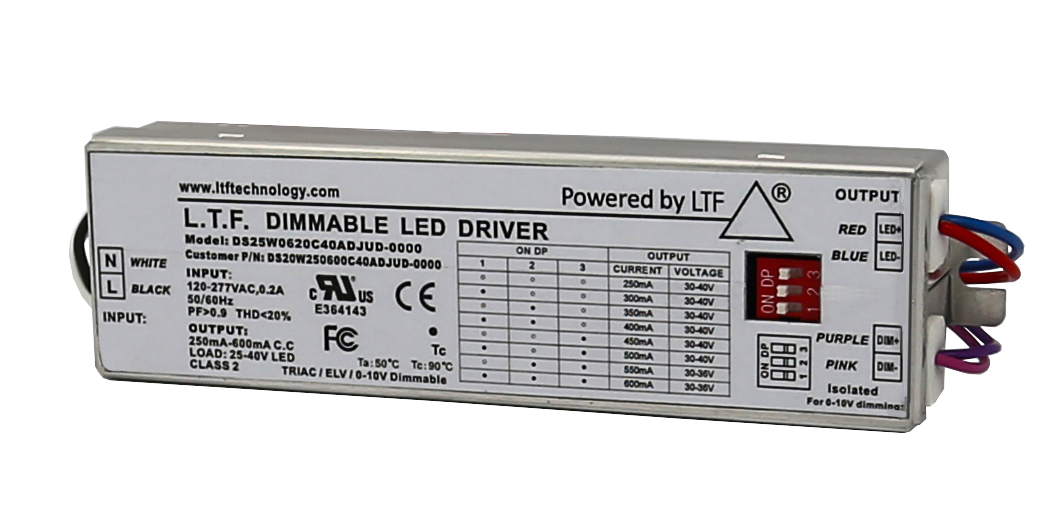 DS18WLI2UD 18W UniDriver Universal Input 120-277V AC True Tri Mode Dimmable ELV Triac 0-10V LED Driver Power Supply