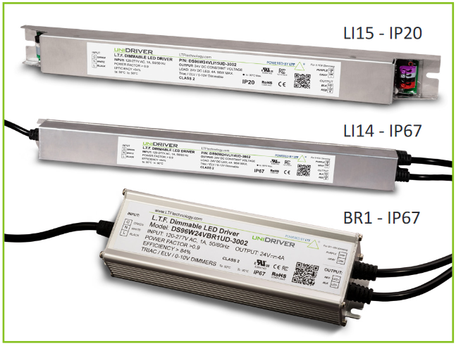 96 Watt DS96W UniDriver Series Universal Input All in One Dimmable Constant Current Constant Voltage LED Driver BR1 LI14 LI15 96 Watt DS96W UniDriver Series Universal Input All in One Dimmable Constant Current Constant Voltage LED Driver BR1 LI14 LI15